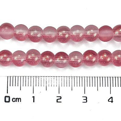 Frosted Transparent Glass Bead Strands GLAA-P065-6mm-09-1