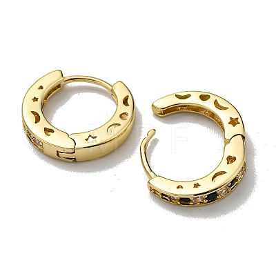 Rack Plating Brass Hoop Earrings with Cubic Zirconia EJEW-D063-09G-1