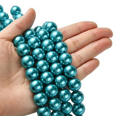 Eco-Friendly Glass Pearl Beads Strands HY-A008-14mm-RB073-1
