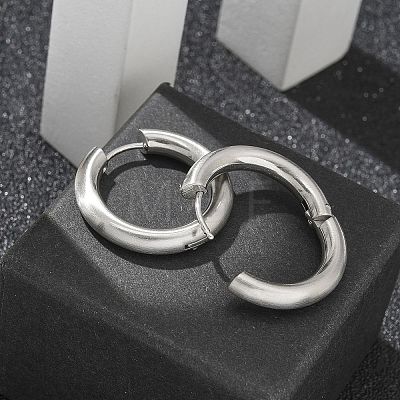 Frosted 304 Stainless Steel Huggie Hoop Earrings for Women EJEW-C096-32G-P-1