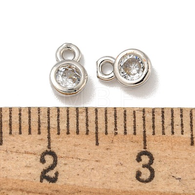 Brass Micro Pave Cubic Zirconia Charms KK-L075-017P-01-1