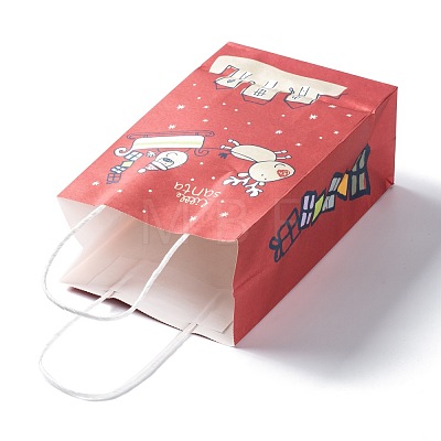 Christmas Theme Kraft Paper Gift Bags CARB-L009-A09-1