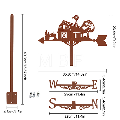 Iron Wind Direction Indicator AJEW-WH0525-004-1