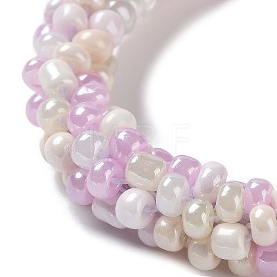 Crochet Glass Beads Braided Stretch Bracelet BJEW-K232-01N-1