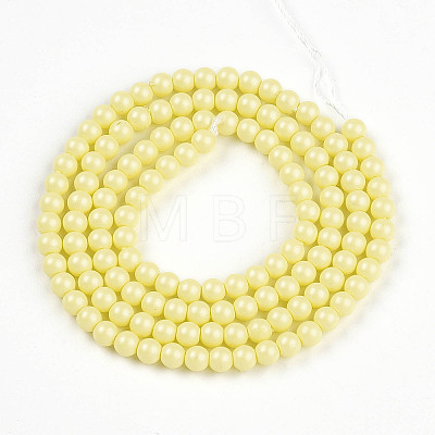 Baking Painted Pearlized Glass Pearl Bead Strands HY-N002-3mm-B03-1