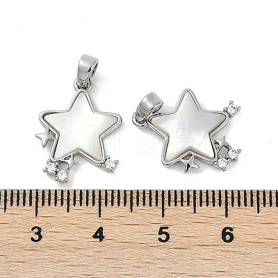 Natural White Shell Star Pendants KK-U043-22P-02-1