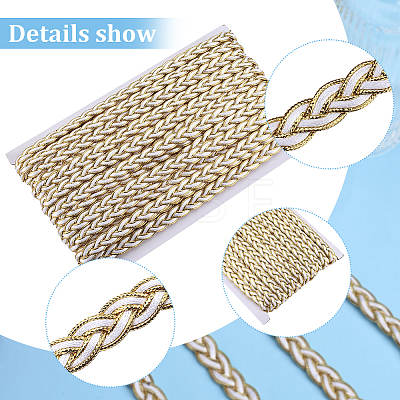 Polyester Fried Dough Twist Lace Ribbon OCOR-WH0078-107A-1