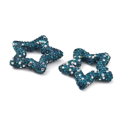 Star Shape Polymer Clay Rhinestone Beads CLAY-NH0001-06J-1
