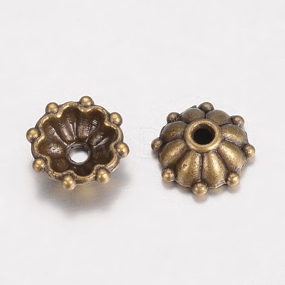 Tibetan Style Alloy Fancy Bead Caps X-PALLOY-D348-09AB-1