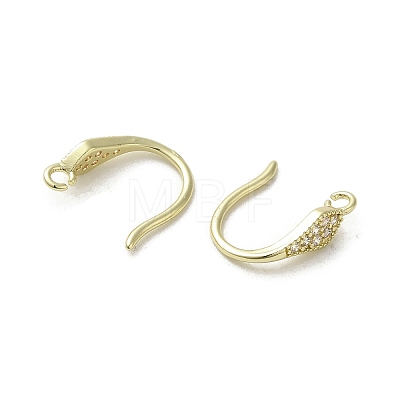 Brass Micro Pave Cubic Zirconia Earring Hooks KK-C048-14J-G-1