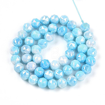 Anti-Tarnish Electroplate Glass Beads Strands X-GLAA-N010-8mm-01-1