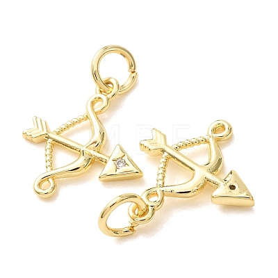 Brass Micro Pave Clear Cubic Zirconia Charms CU-E003-14G-C-1