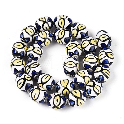 Handmade Porcelain Ceramic Beads Strands PORC-T135-07C-1