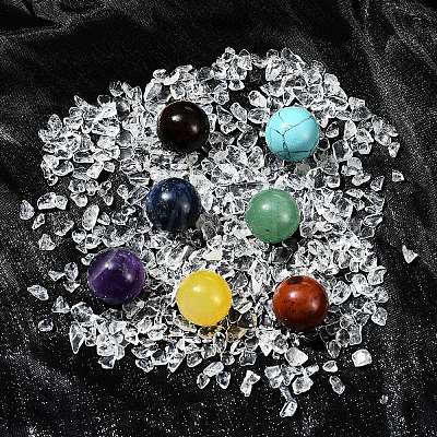 Natural & Synthetic Gemstone Healing Round Ornaments AJEW-FS0001-13B-1