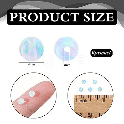 6Pcs Synthetic Opal Beads G-PH0003-40A-1