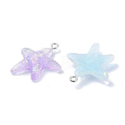 Transparent Resin Pendants RESI-C043-02P-1