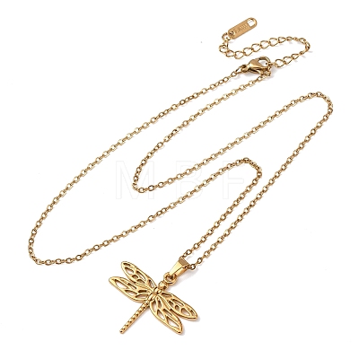 304 Stainless Steel Pendant Cable Chain Necklaces for Men Women NJEW-K308-03B-G-1