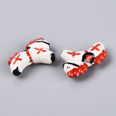 Handmade Porcelain Ceramic Beads PORC-Q005-01D-1