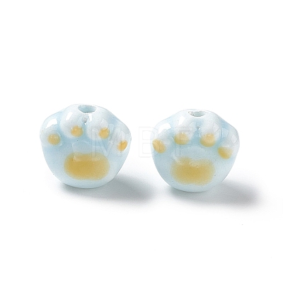 Handmade Printed Porcelain Beads PORC-F006-01C-1