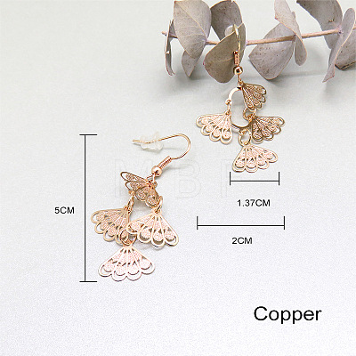Filigree Butterfly 304 Stainless Steel Dangle Earrings WG3B680-01-1