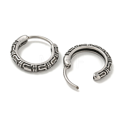 316 Surgical Stainless Steel Hoop Earrings EJEW-D096-19A-AS-1