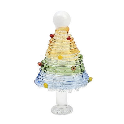 Handmade Lampwork Christmas Tree Ornaments LAMP-C026-06G-1