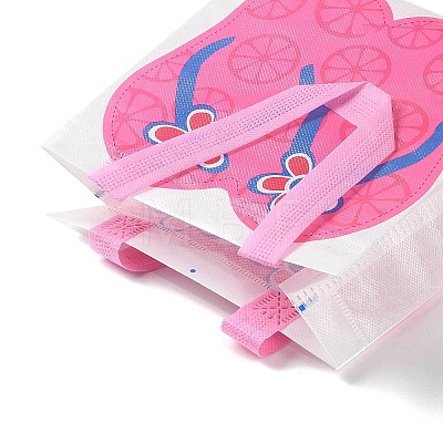Summer Beach Theme Printed Flip Flops Non-Woven Reusable Folding Gift Bags with Handle ABAG-F009-E03-1