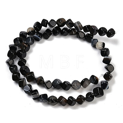 Natural Banded Agate(Dyed & Heated) Beads Strands G-A257-A03-01-1