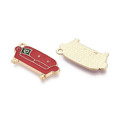 Christmas Theme Rack Plating Alloy Enamel Pendants PALLOY-O109-39LG-1