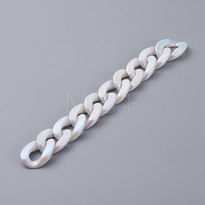 Handmade Acrylic Imitation Pearl Curb Chains AJEW-JB00520-1