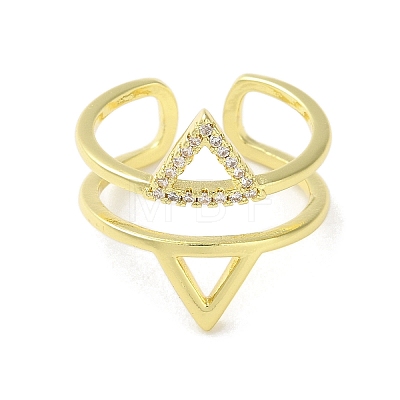 Brass Triangle Open Cuff Ring RJEW-A042-02-1