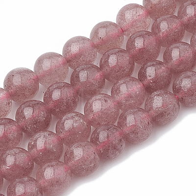 Natural Dyed Strawberry Quartz Beads Strands X-G-S295-15-6mm-1-1