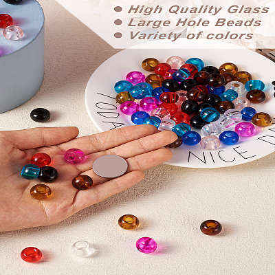 Craftdady 88pcs 8 colors Glass European Beads GLAA-CD0001-10-1