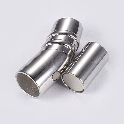 304 Stainless Steel Magnetic Clasps with Glue-in Ends STAS-G163-36P-1