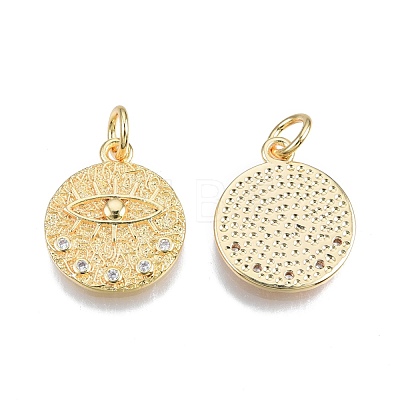 Brass Pave Cubic Zirconia Pendants KK-N231-348C-02-1