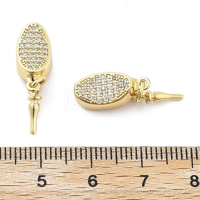 Brass Micro Pave Clear Cubic Zirconia Box Clasps KK-Z080-01G-1