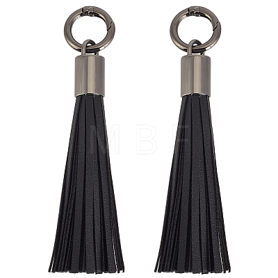 2Pcs Imitation Leather Tassel Pendant Decorations AJEW-CL0005-10C-1
