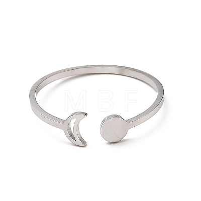 304 Stainless Steel Open Cuff Rings RJEW-Q808-01B-P-1