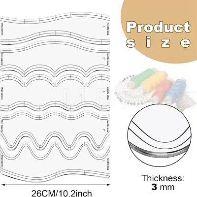 Transparent Acrylic Sewing Measuring Tool Set PW-WG6E2DE-01-1