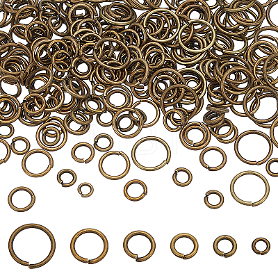 300Pcs 6 Styles Brass Open Jump Rings KK-LP0001-37-1