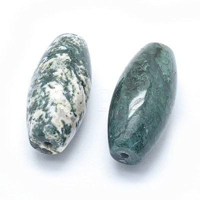 Natural Moss Agate Beads G-P384-T11-1