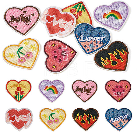 Heart Polyester Computerized Embroidery Cloth Iron on/Sew on Patches PATC-TAC0011-01-1