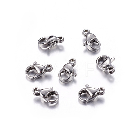 Tarnish Resistant 304 Stainless Steel Lobster Claw Clasps X-STAS-R050-9x5mm-1