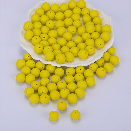 Round Silicone Focal Beads SI-JX0046A-134-1