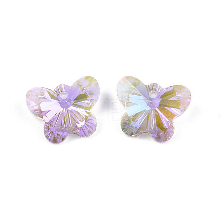 Electroplated Glass Charms EGLA-N006-057-1