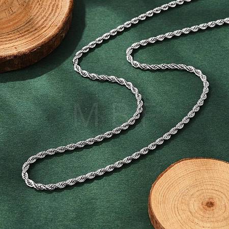 Non-Tarnish 304 Stainless Steel Rope Chain Necklaces X-NJEW-F226-03P-03-1