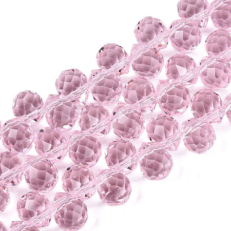 Transparent Glass Beads Strands GLAA-Q116-01A-B02-1