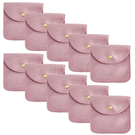 10Pcs Velvet Jewelry Storage Bags with Snap Button ABAG-HY0001-17B-1
