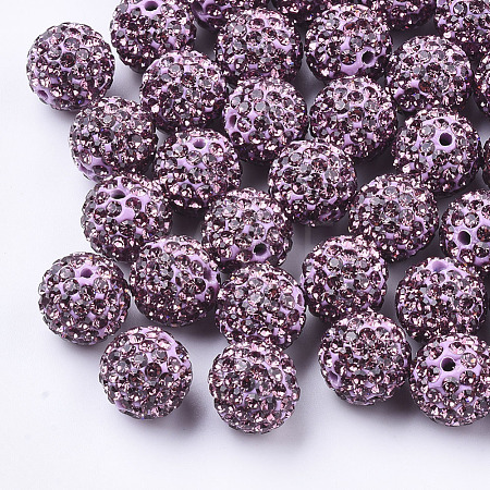 Handmade Polymer Clay Rhinestone Beads RB-S250-12mm-A27-1