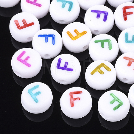 Initial Acrylic Beads X-OACR-E001-20F-1